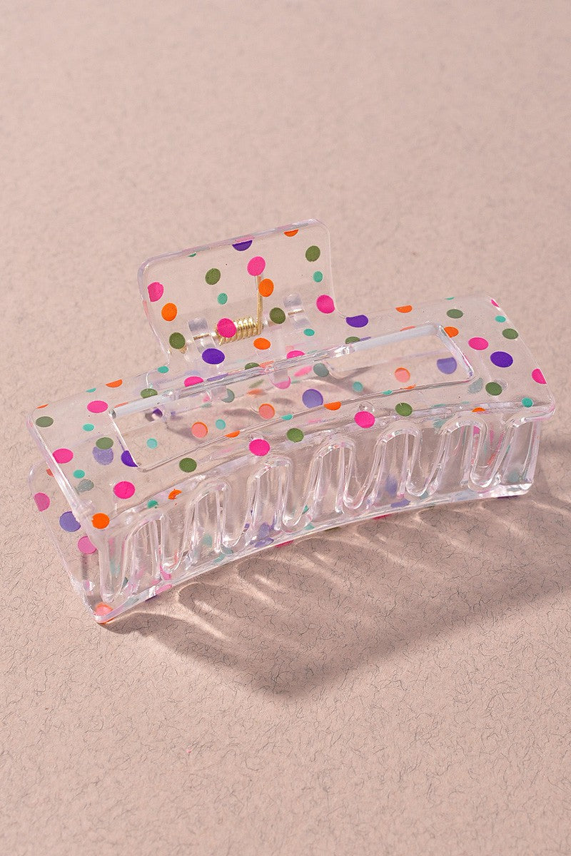 Polka Dot Acrylic Claw Clip