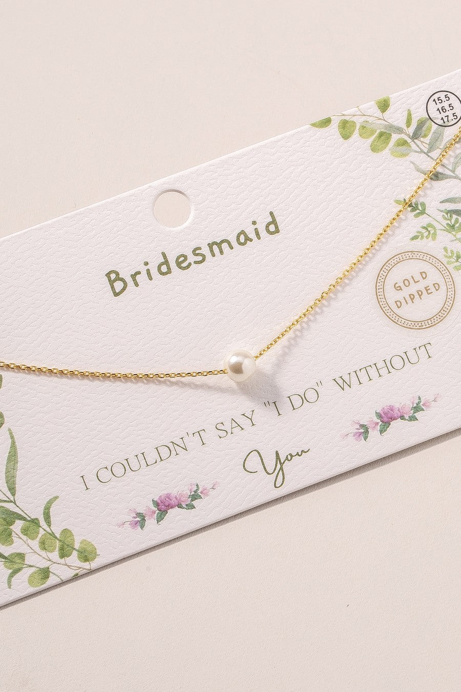 5mm Bridesmaids Pearl Charm Necklace