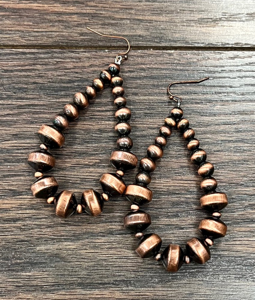 large copper navajo teardrop earrings costume jewelry