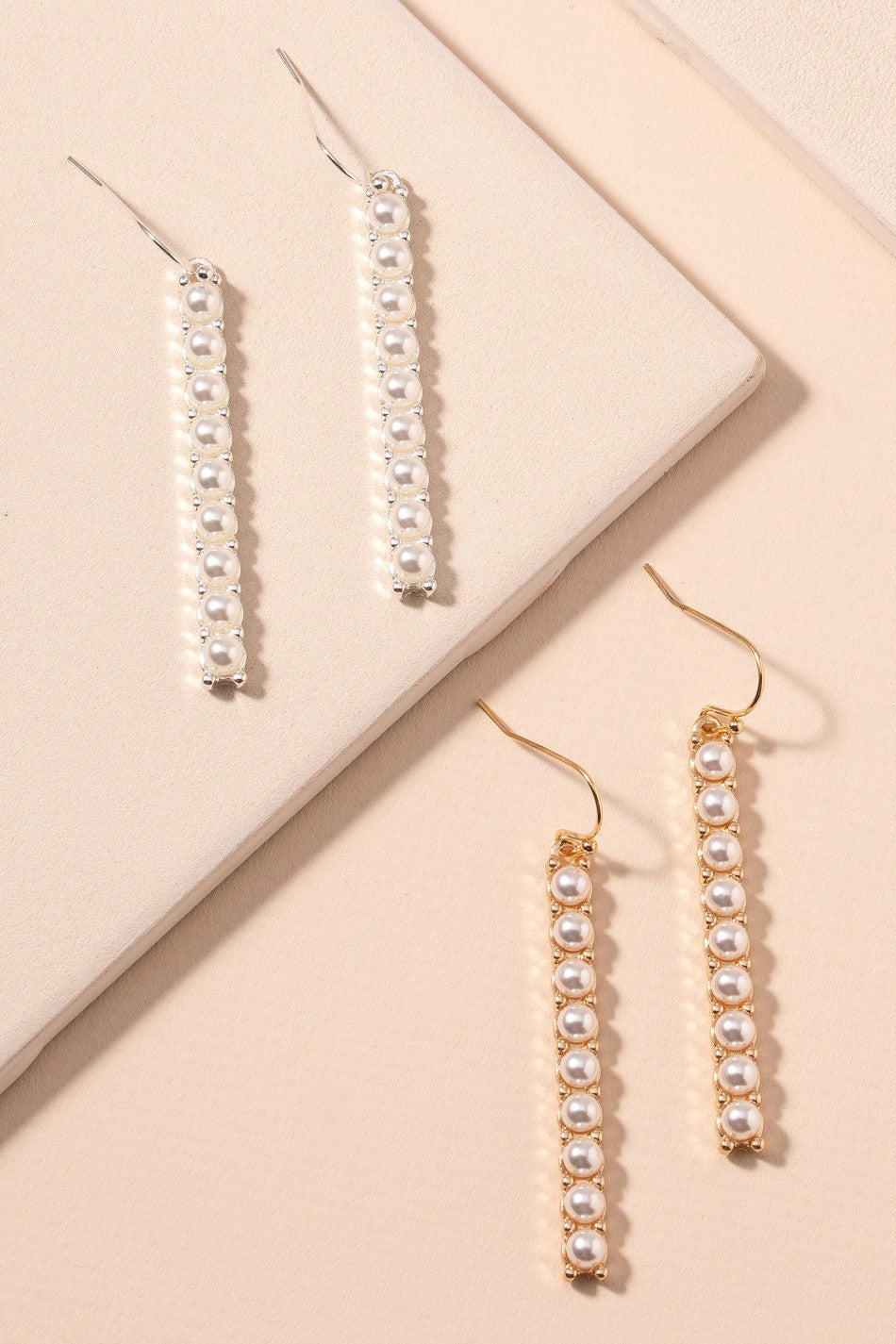 Pearls Bar Dangling Earrings