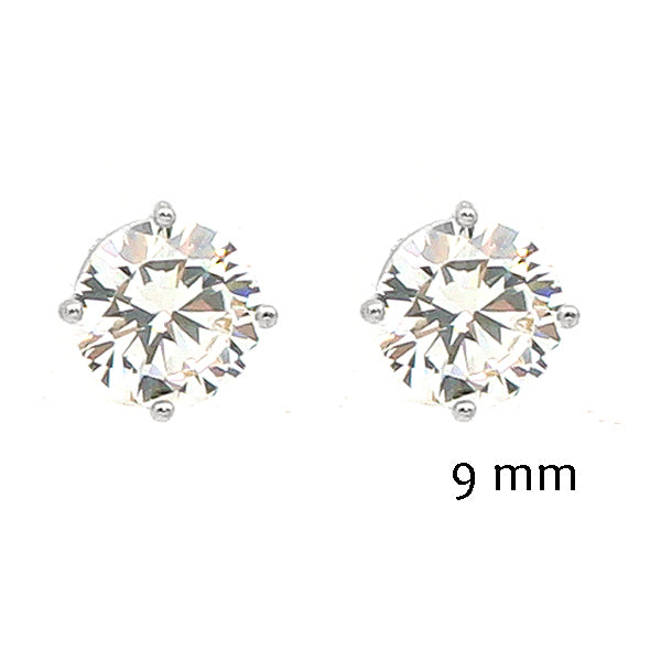 9MM CZ Studs Silver