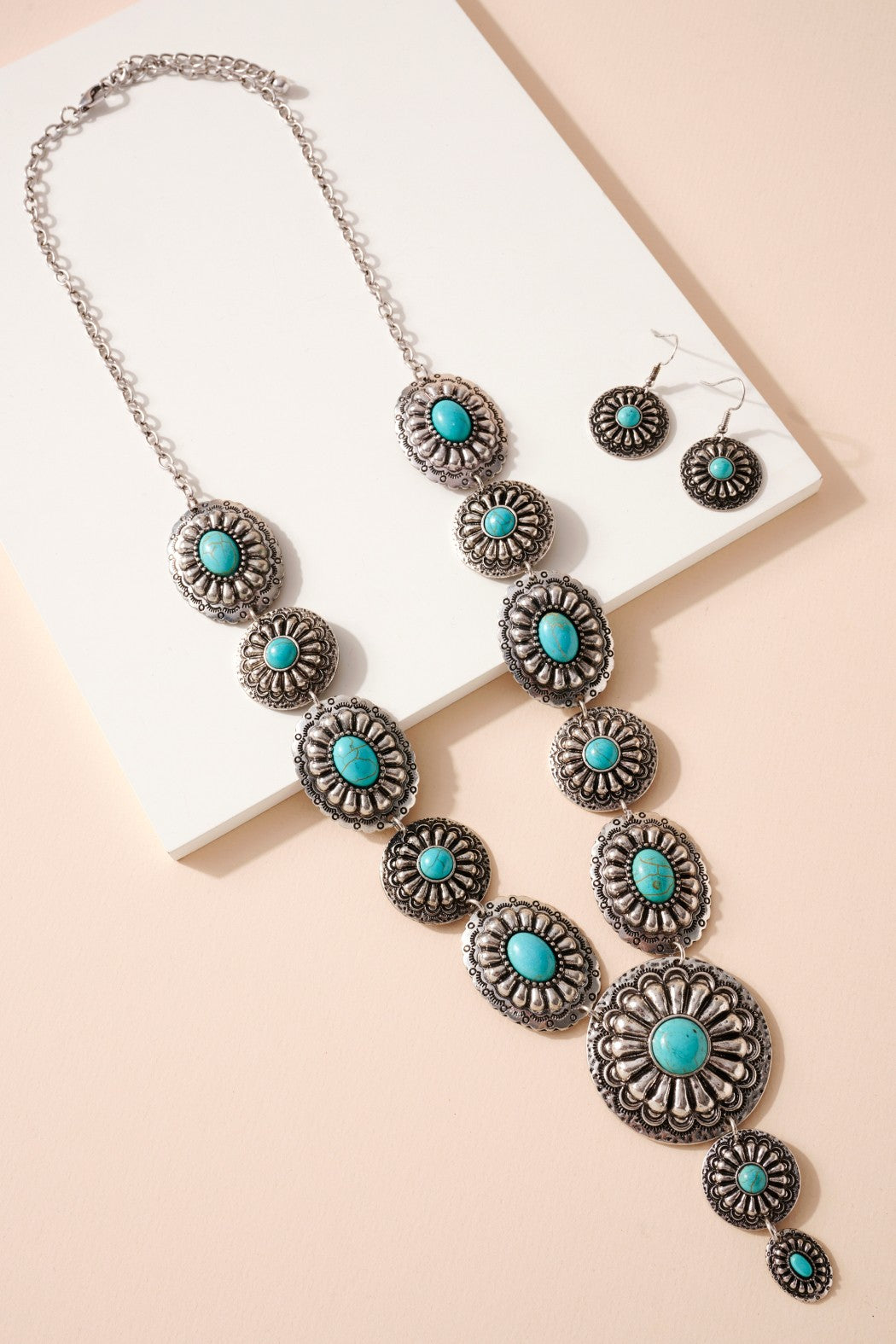 Western Concho Y-Shape Necklace