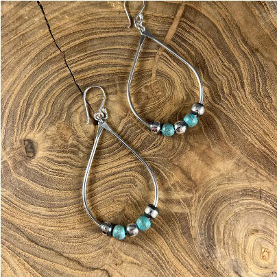BOHO SOL Teardrop NP/TQ 925 Sterling Earrings