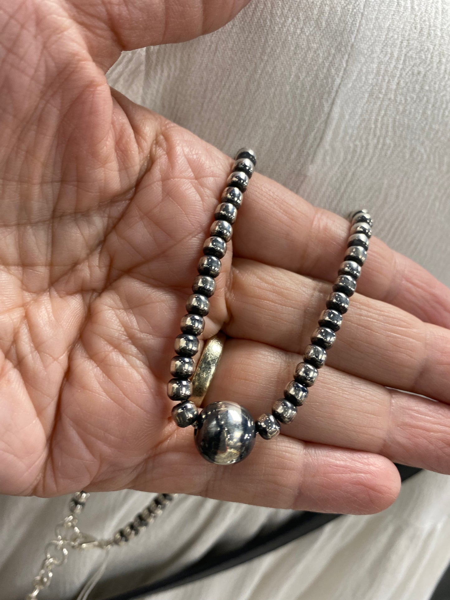 BOHO SOL Single Ball 16" 925 Sterling Necklace