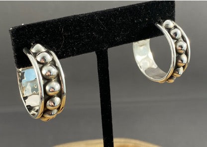 BOHO SOL Small 5MM Ball Hoop 925 Sterling Earrings