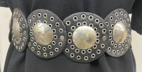 Black Leather Concho Belt