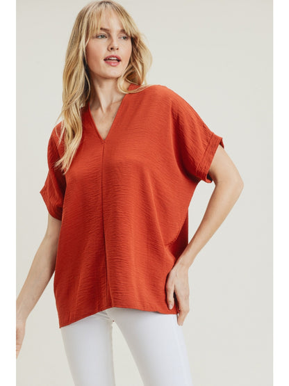 Rust Solid Boxy Top