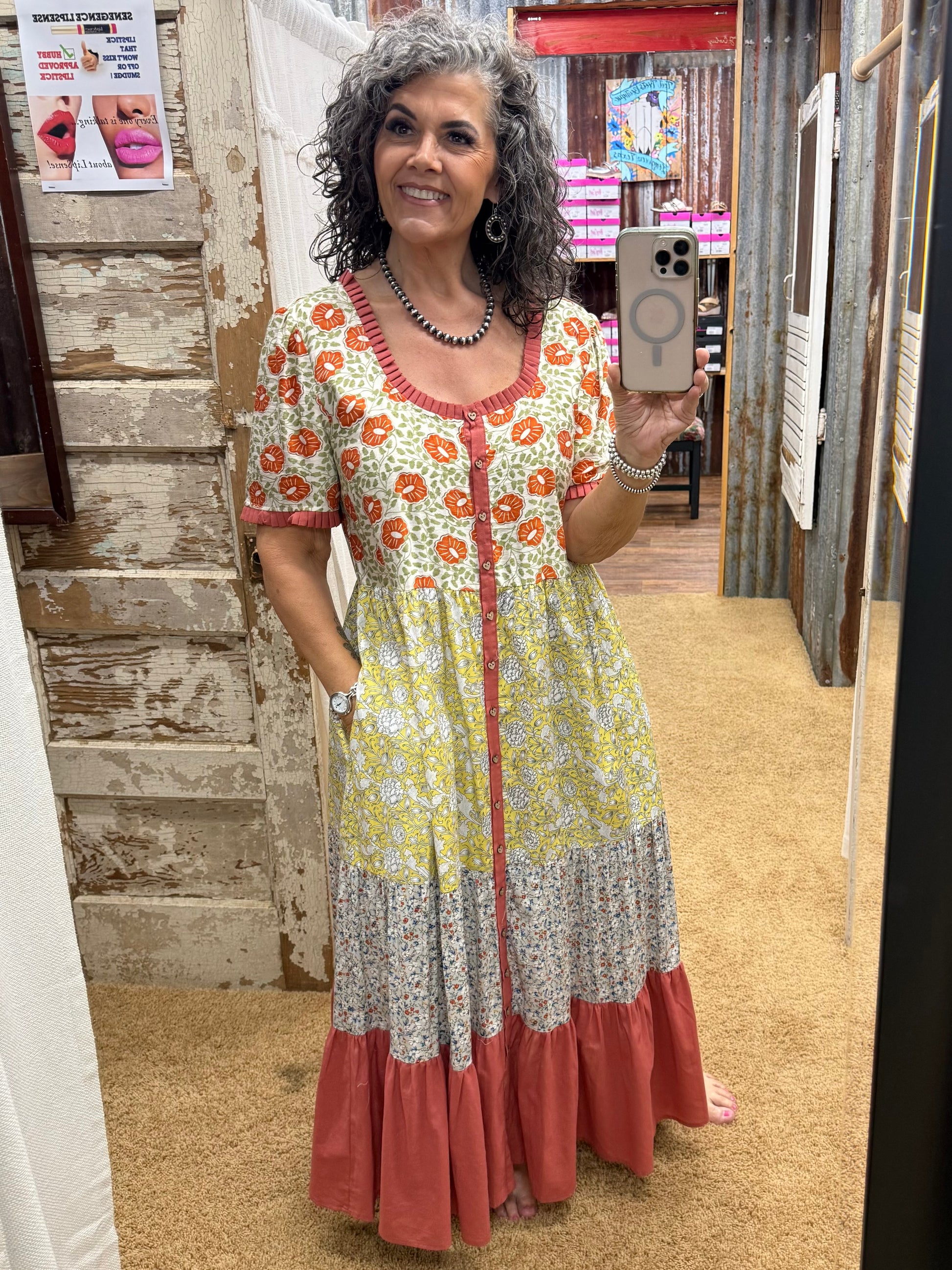 easel maxi dress Easel Tropical Print Flowy Bow Back Maxi Dress Large