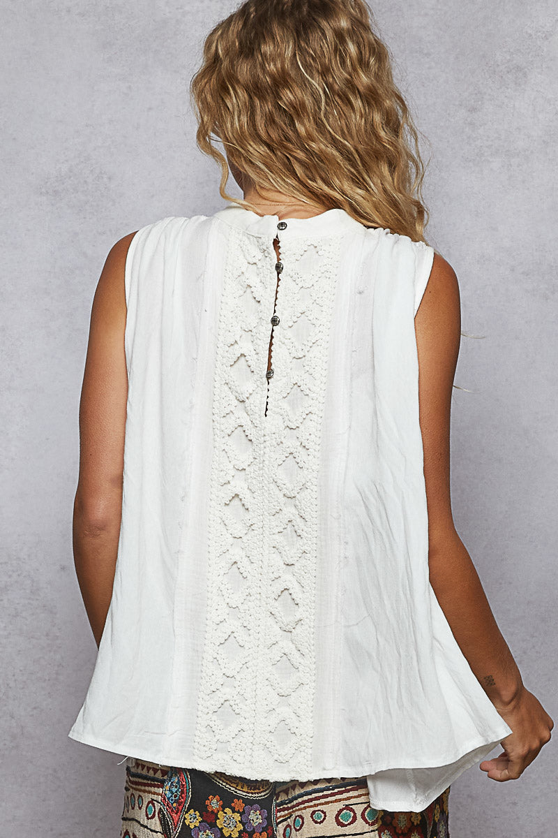 White Sleeveless Top by POL