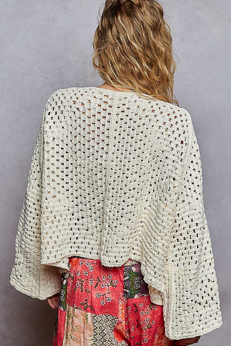 Cream Chenille Cardigan