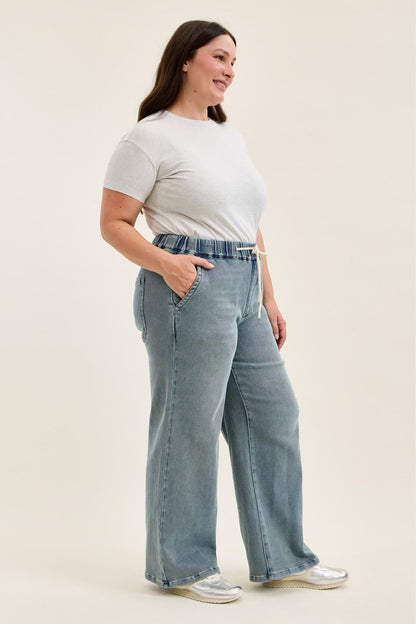 Judy Blue HW WILHELMINA Baggy MD Aged Stone Blue (Knit Indigo) 881127