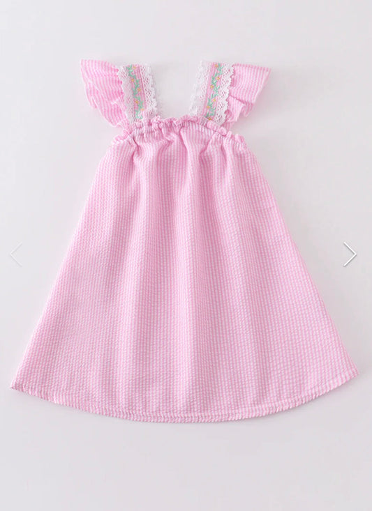 Pink Seersucker Dress