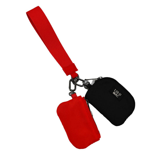 Red/Black Lulu Mac Double Pouch Wristlets