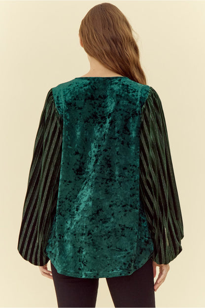 Hunter Green Velvet Blouse