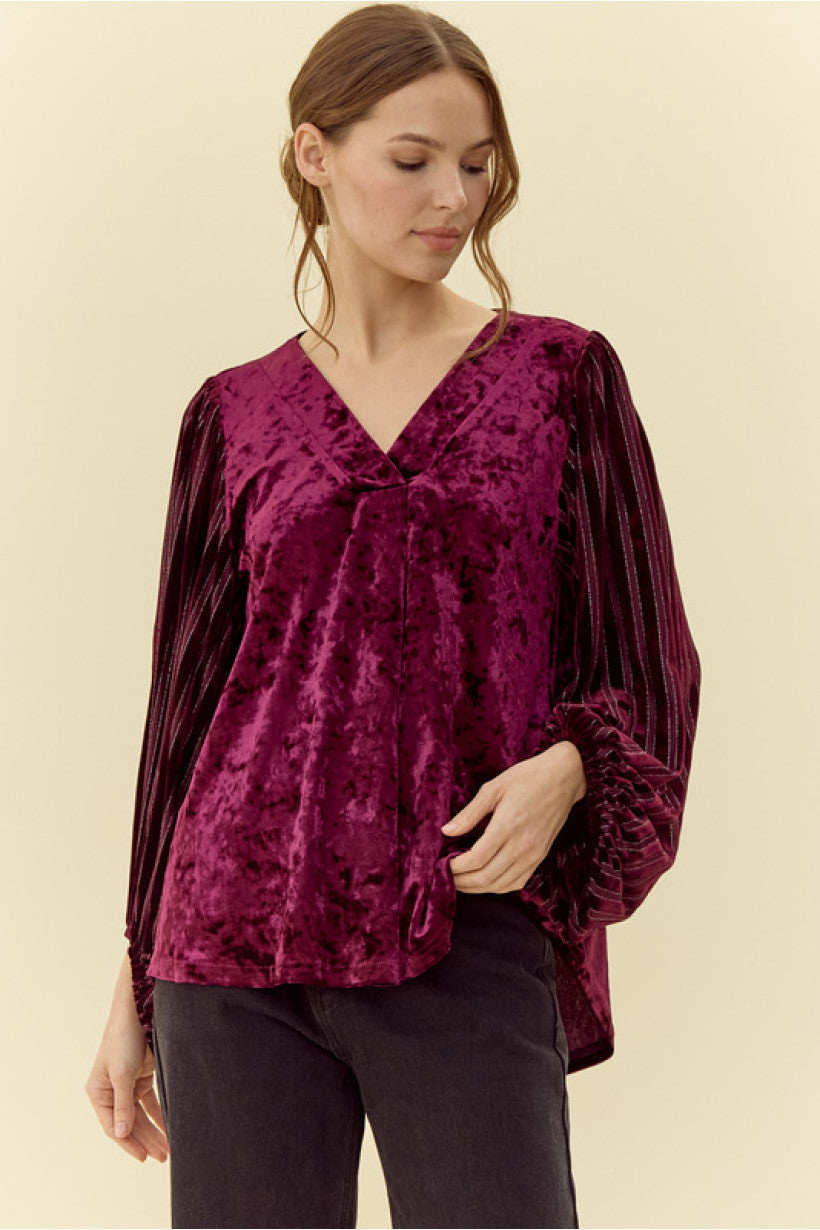 Eggplant Velvet Blouse