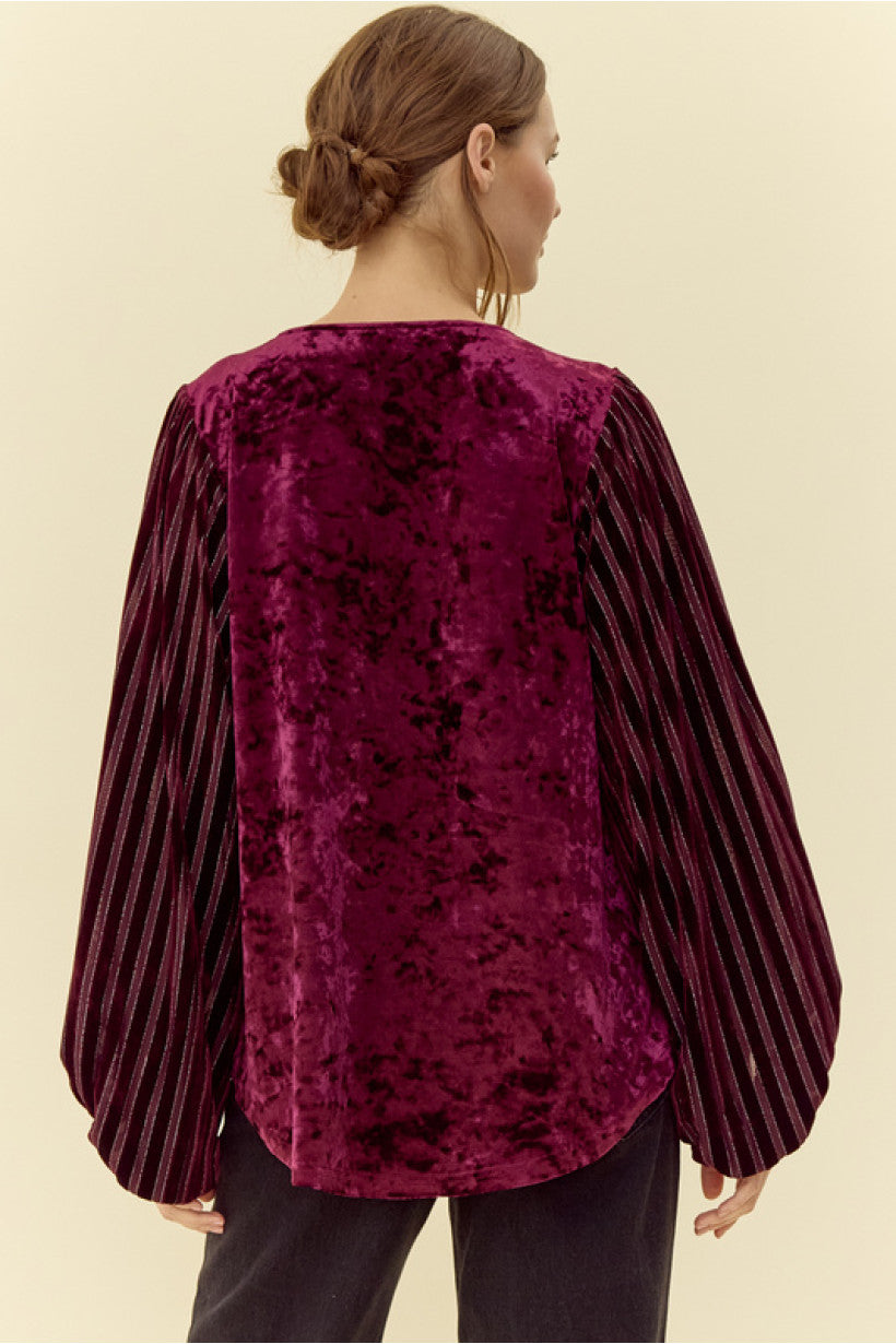 Eggplant Velvet Blouse