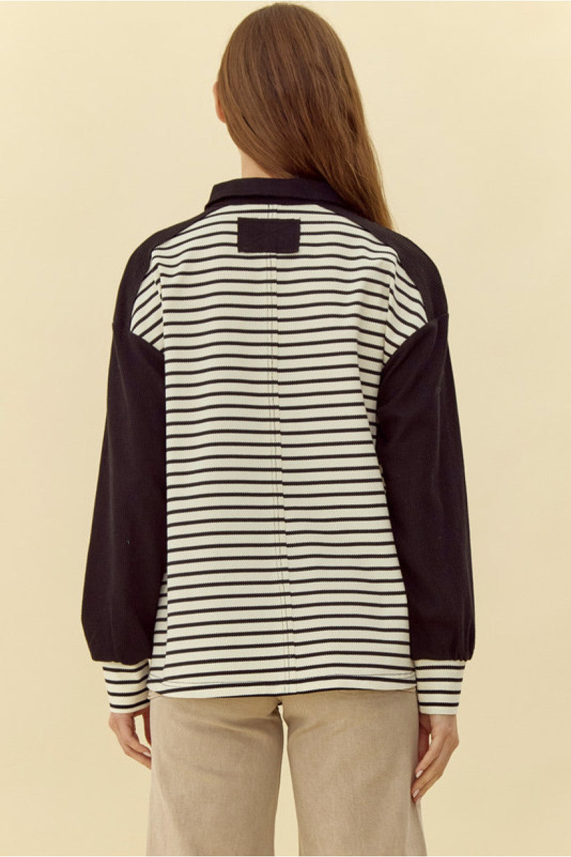 Black Striped Pullover