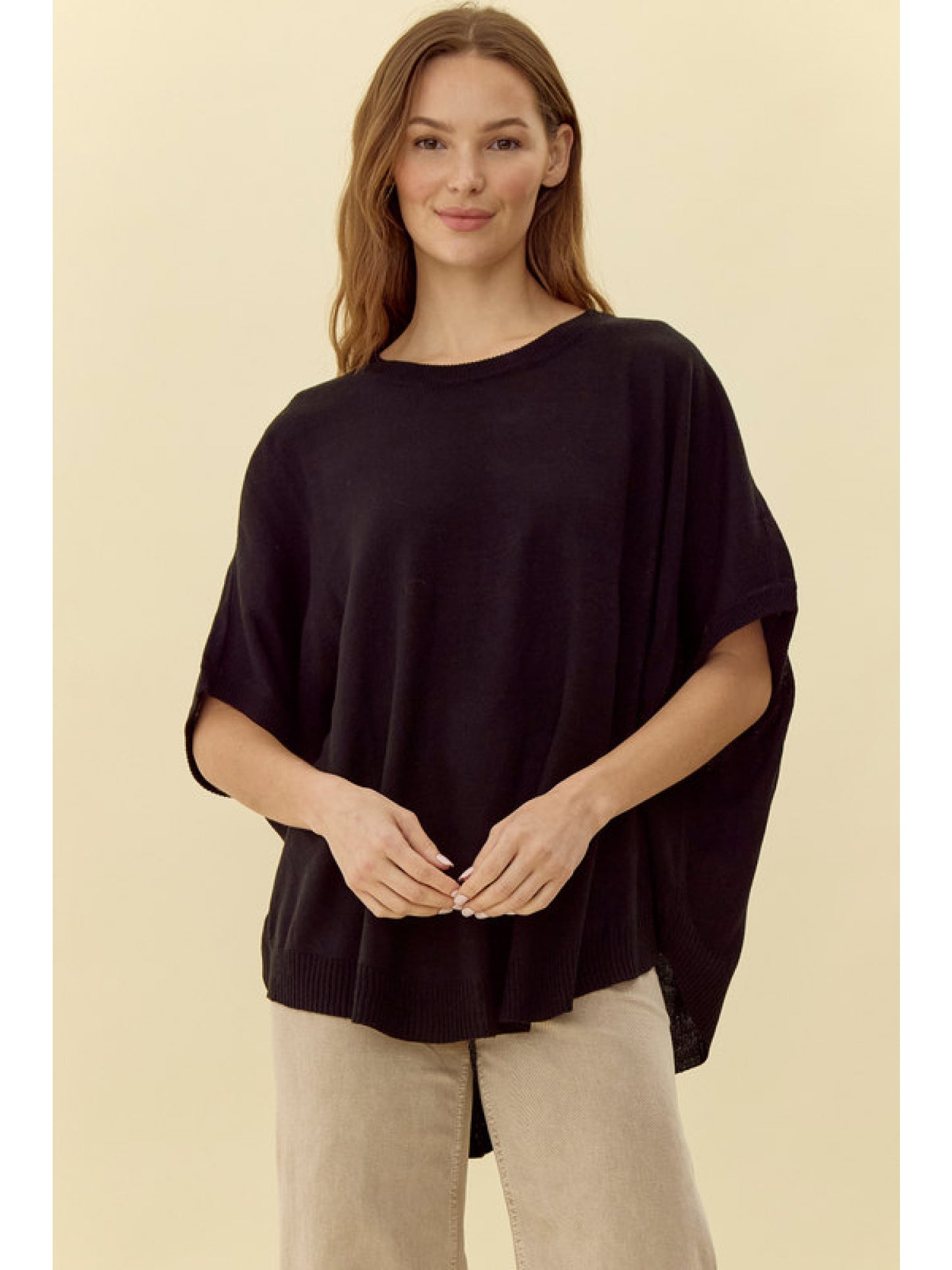 Black Dolman Sleeve Top