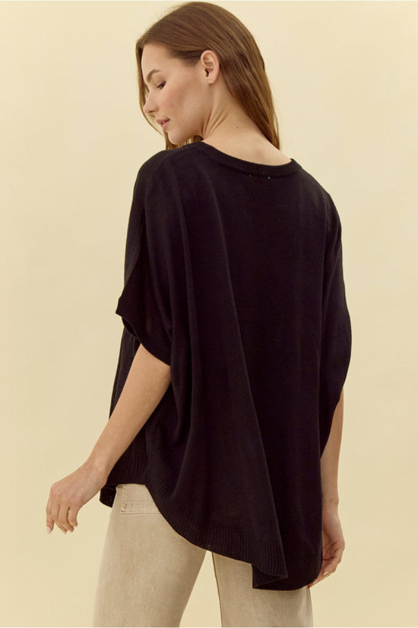 Black Dolman Sleeve Top