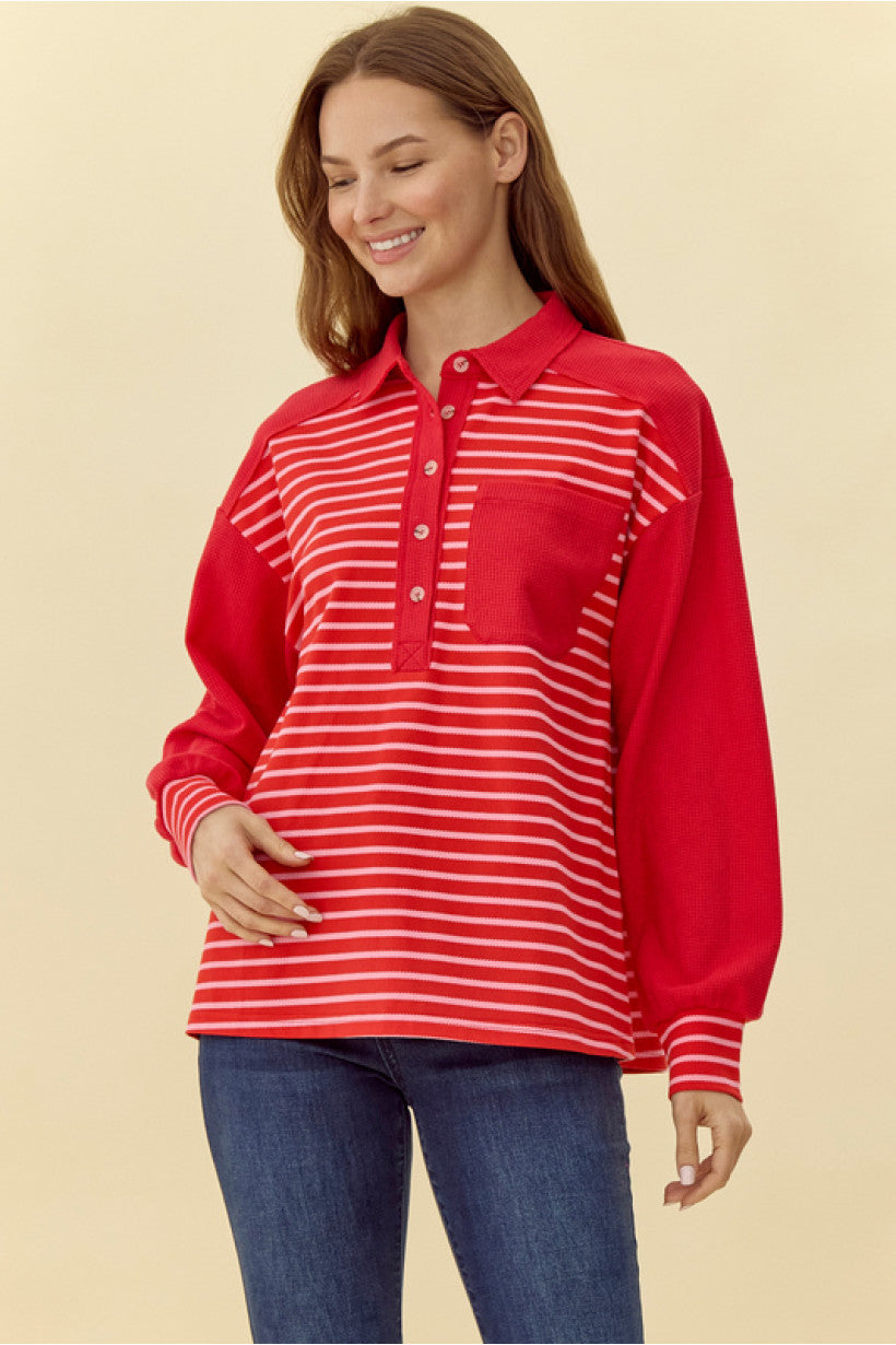 Red Striped Pullover