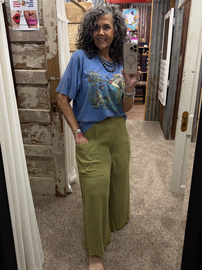 Mallard Ducks Vintage Graphic S/S Blue Washed Boyfriend Tee