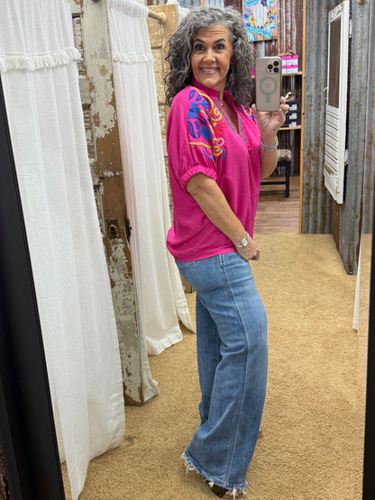Fuschia Fiesta Blouse