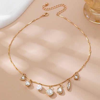 CHARM NECKLACE-MULTI STYLE RHINESTONE CHARM | 80N92685: GOLD