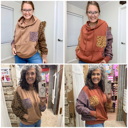 Rust Washed Pullover Hoodie Sweatshirt by Easel