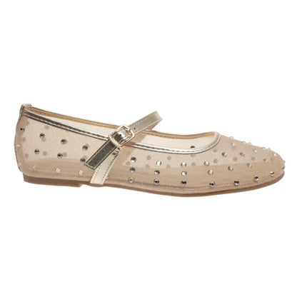 Gold Starlight Mesh Mary Jane Flats ✨