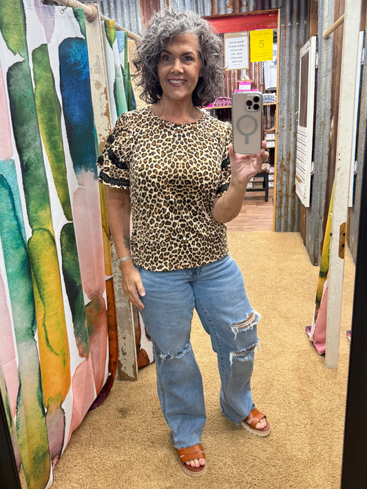 Leopard Crochet Top