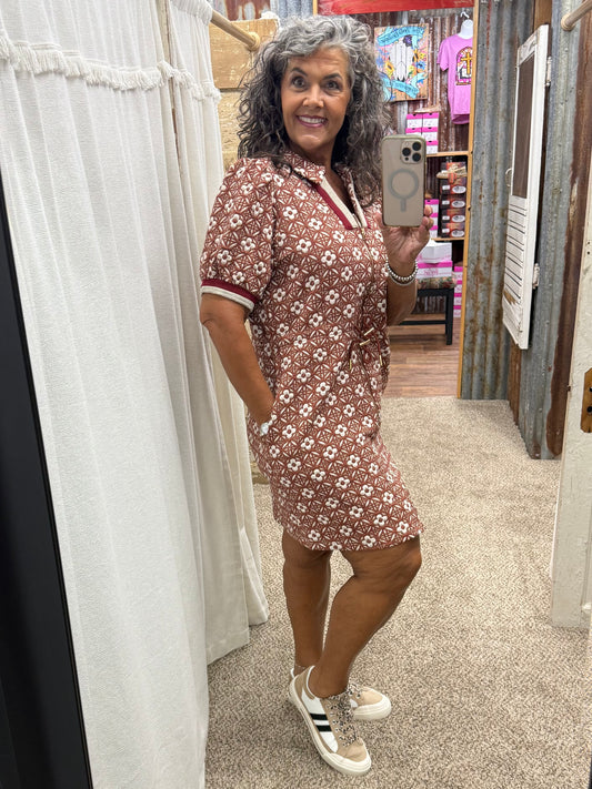 UMGEE Floral Short Sleeve Mini Dress