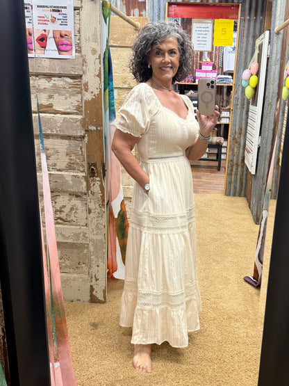Romantic Crochet Lace Maxi Dress