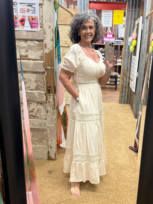Romantic Crochet Lace Maxi Dress