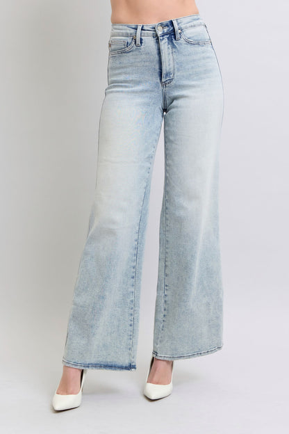 Judy Blue High Waist Tummy Control Retro Wide Leg Jeans 88867