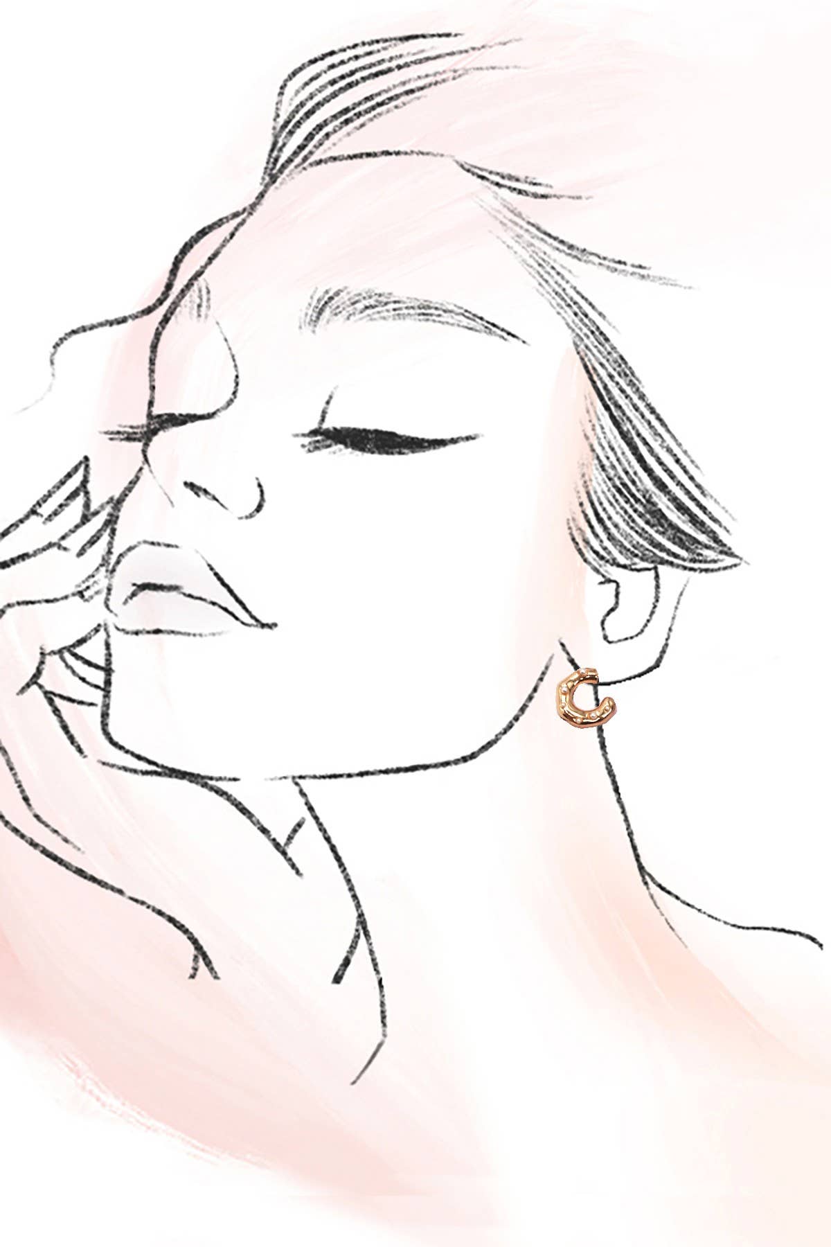 HEART DROP PEARL STUDED HOOP TRIO EARRINGS