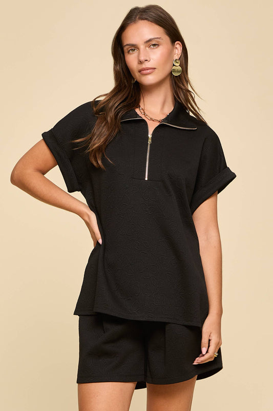 2-Piece Black Yacht Club Shorts Set