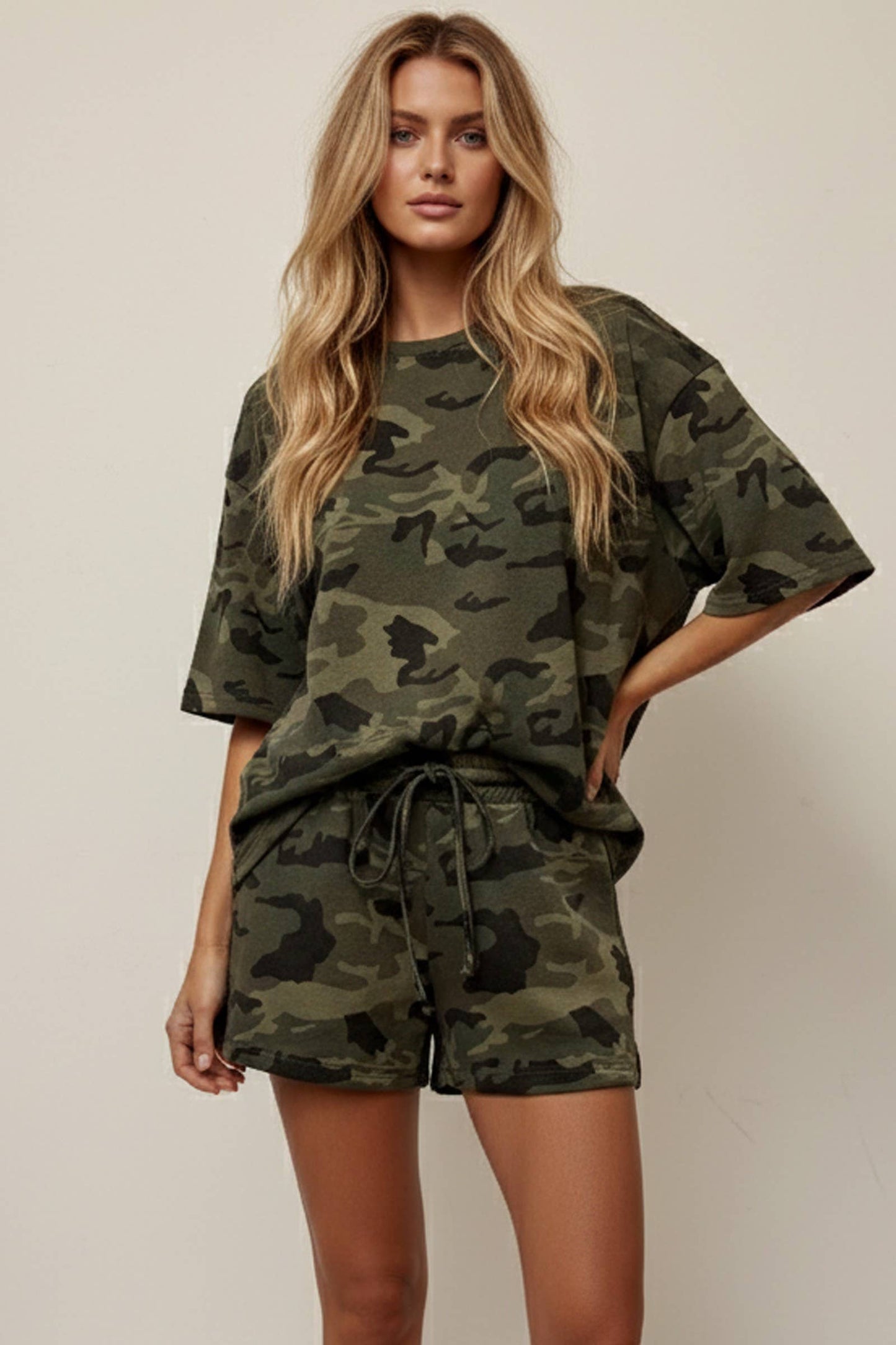 Camo French Terry Shorts Set