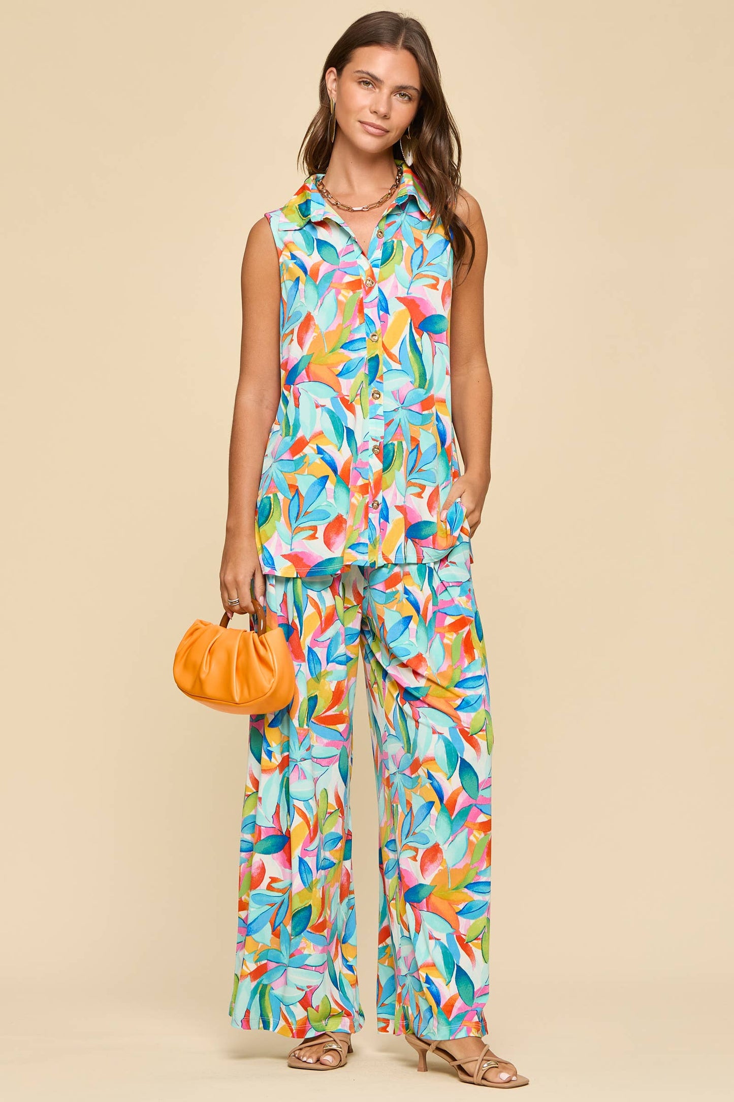 2-Piece Multi Tank + Relaxed Pants Resort Wear Set