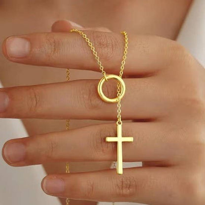 18K STAINLESS STEEL TARNISH FREE Y NECKLACE | 40NK9618: GOLD