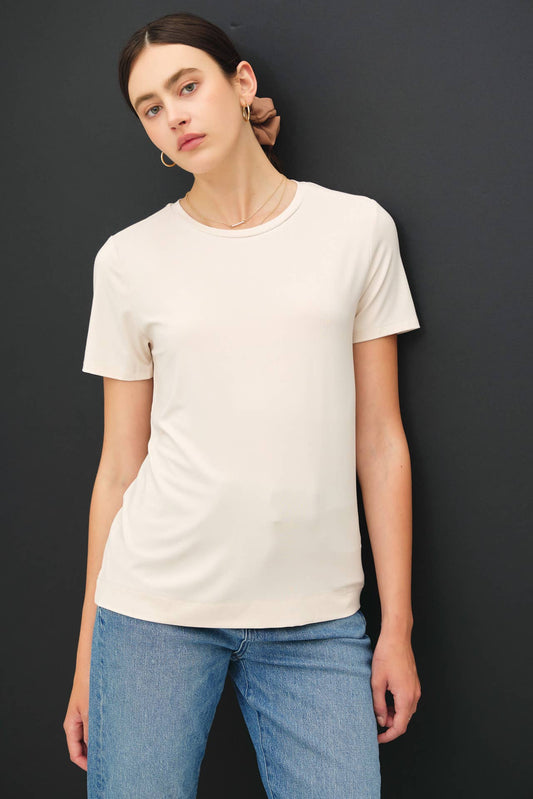 NATURAL BAMBOO BASIC ROUND NECK T-SHIRT
