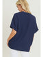 Navy Solid Boxy Top