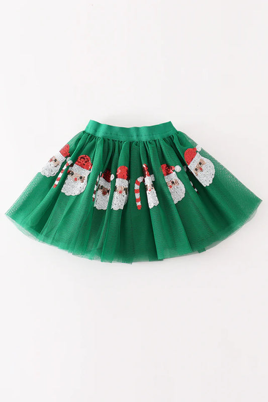 Green Christmas Tutu Sequin Skirt