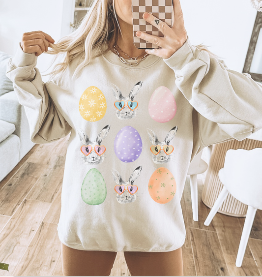Easter Bunny and Easter Eggs Sweatshirts