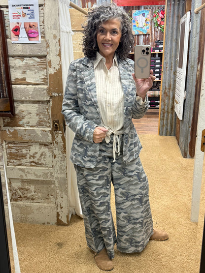 Camo Printed Wide Pants