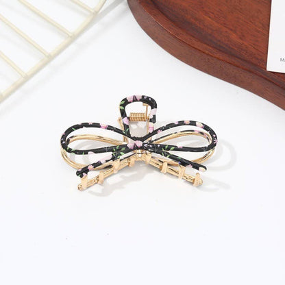 Botanical Floral Coquette Clip Hair Claw Clips | 40H1102: BLACK