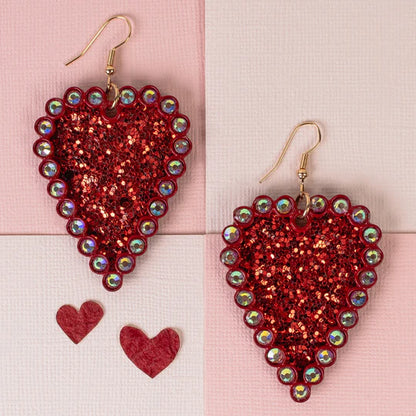 Glitter Heart Necklace Set