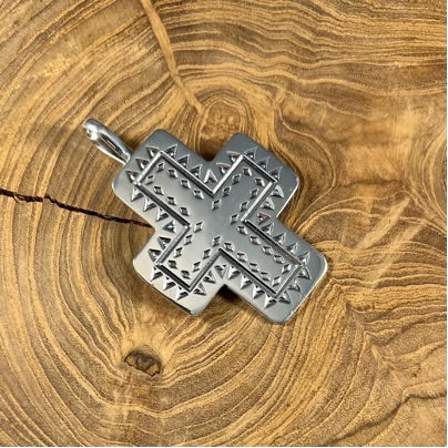 BOHO SOL Cross Stamped Pendant T213