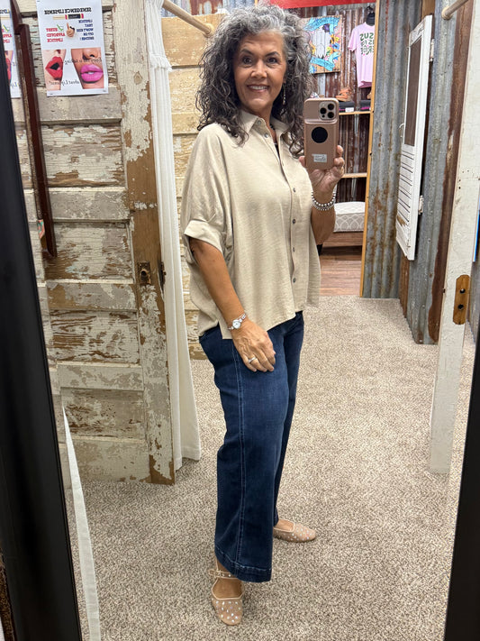 Entro Khaki Dolman Sleeve Top