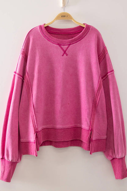 Hot Pink Vintage Washed Sweatshirt