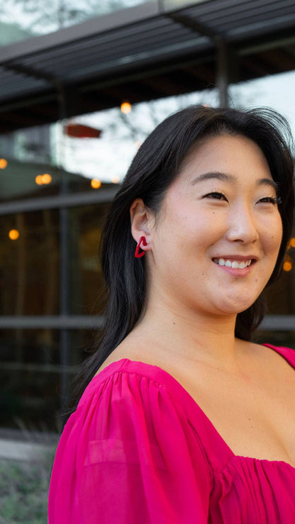 Mini Heart Hoops - Red